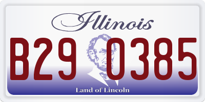 IL license plate B290385