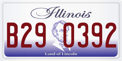 IL license plate B290392