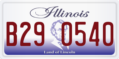 IL license plate B290540