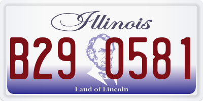 IL license plate B290581