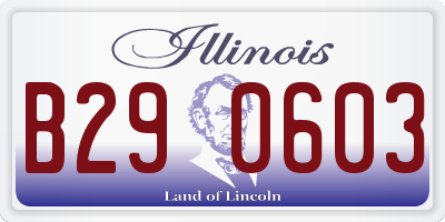 IL license plate B290603