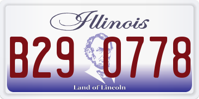 IL license plate B290778