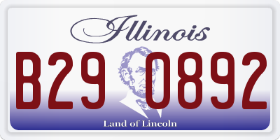IL license plate B290892