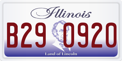IL license plate B290920
