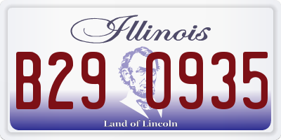 IL license plate B290935