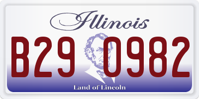 IL license plate B290982