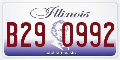 IL license plate B290992