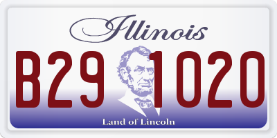 IL license plate B291020
