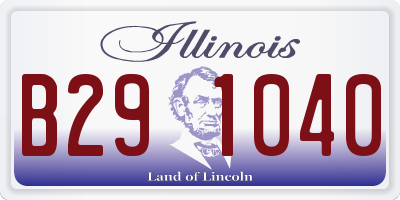IL license plate B291040