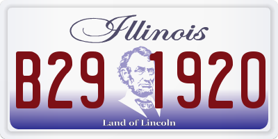 IL license plate B291920
