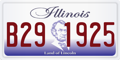 IL license plate B291925