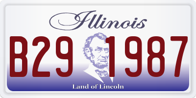 IL license plate B291987