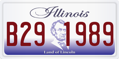 IL license plate B291989