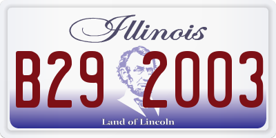 IL license plate B292003
