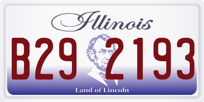 IL license plate B292193