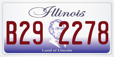 IL license plate B292278