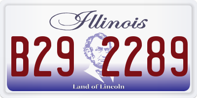 IL license plate B292289