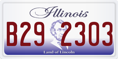 IL license plate B292303
