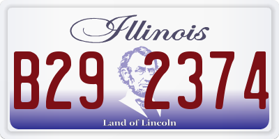 IL license plate B292374