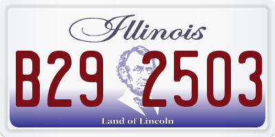 IL license plate B292503