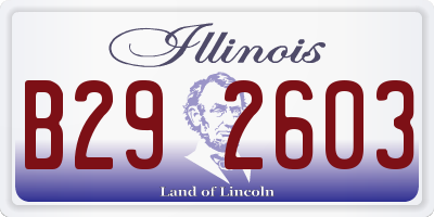 IL license plate B292603