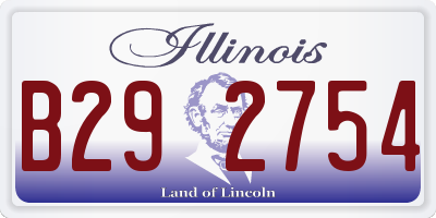 IL license plate B292754