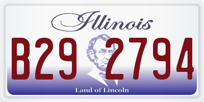 IL license plate B292794