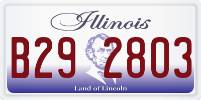 IL license plate B292803
