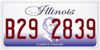IL license plate B292839