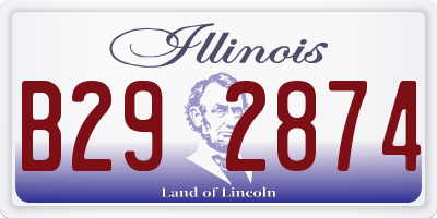 IL license plate B292874