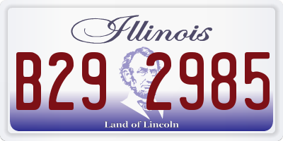 IL license plate B292985