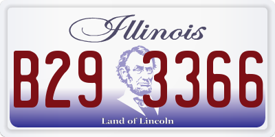 IL license plate B293366