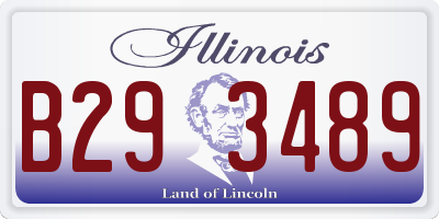 IL license plate B293489