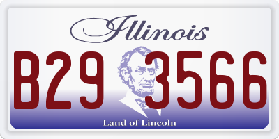 IL license plate B293566