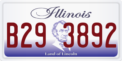 IL license plate B293892