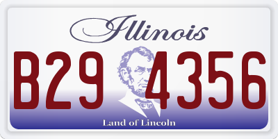 IL license plate B294356
