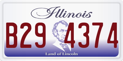 IL license plate B294374