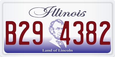 IL license plate B294382