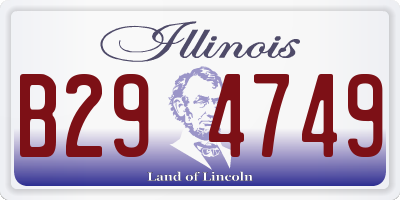 IL license plate B294749