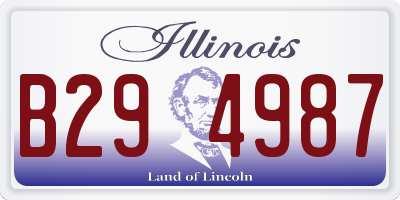 IL license plate B294987