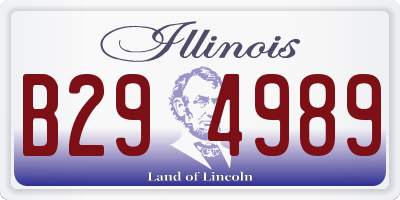 IL license plate B294989