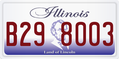 IL license plate B298003