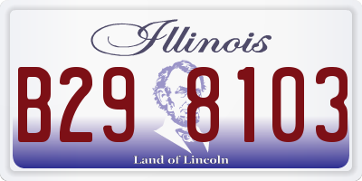 IL license plate B298103