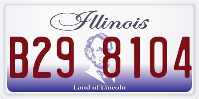 IL license plate B298104