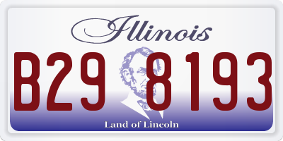 IL license plate B298193