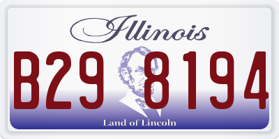 IL license plate B298194