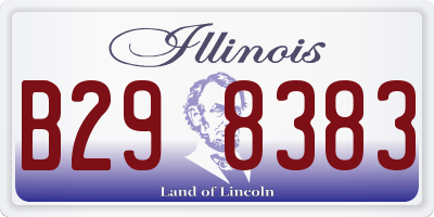 IL license plate B298383