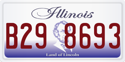 IL license plate B298693