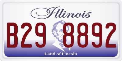 IL license plate B298892