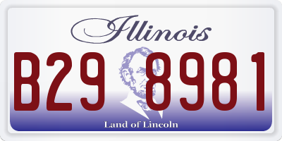 IL license plate B298981